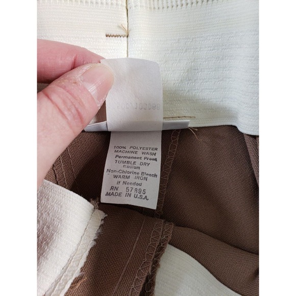 VINTAGE Item Eyes Pants Sz 18 Brown Belted Elastic Waist Ladies Made in USA NWT - Picture 7 of 16